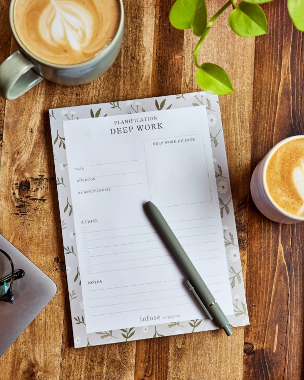 Bloc notes quotidien - deep work