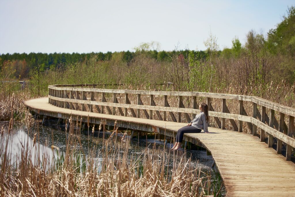 Image principale / couverture :
Personnes relaxant dans un parc au coucher du soleil, respirant profondément pour diminuer le stress.
